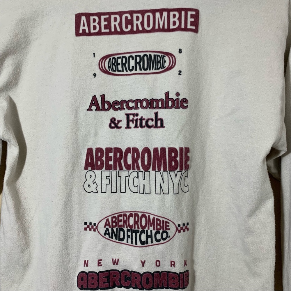 Abercrombie & Fitch Kids Long Sleeve Beige New York Graphic Shirt Sz 13/14 - Picture 3 of 7